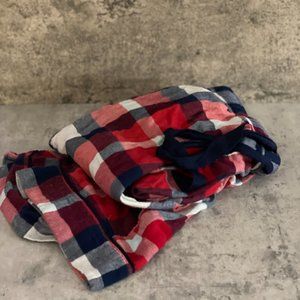 Aerie Red Navy Plaid Flannel Pajama Sleep Pants